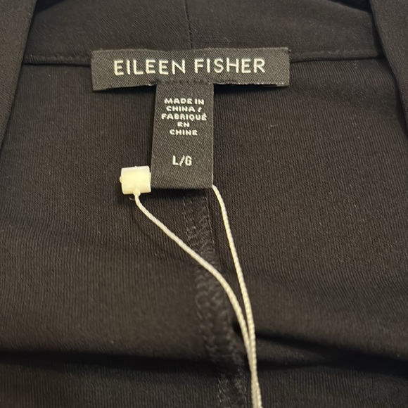 Eileen Fisher 100% Silk Black High Collar Women’s Jacket Sz.L - Picture 7 of 8